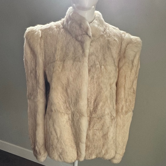 Jackets & Blazers - Vintage Cream Rabbit Fur Coat